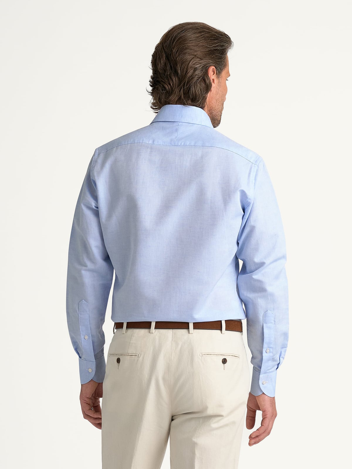 The Cotton and Linen Dress Shirt in Light Blue