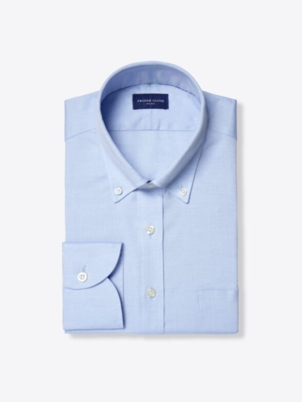 Non-Iron Supima Blue Pinpoint Office Button Down Product Image