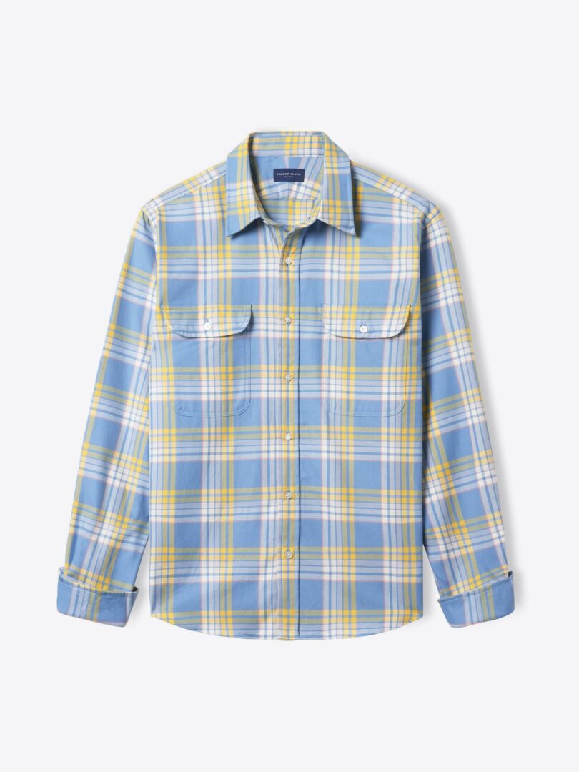 Blue Lemon and Peach California Plaid 