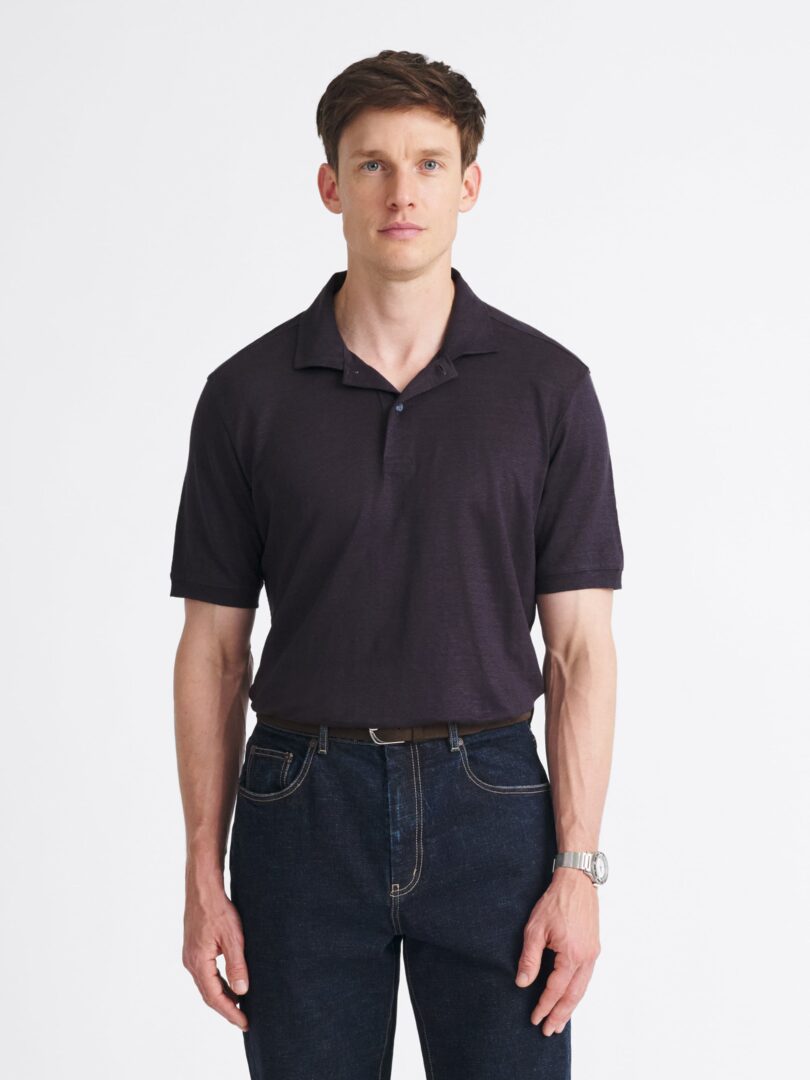 Navy Linen Knit Jersey Thumb Detail
