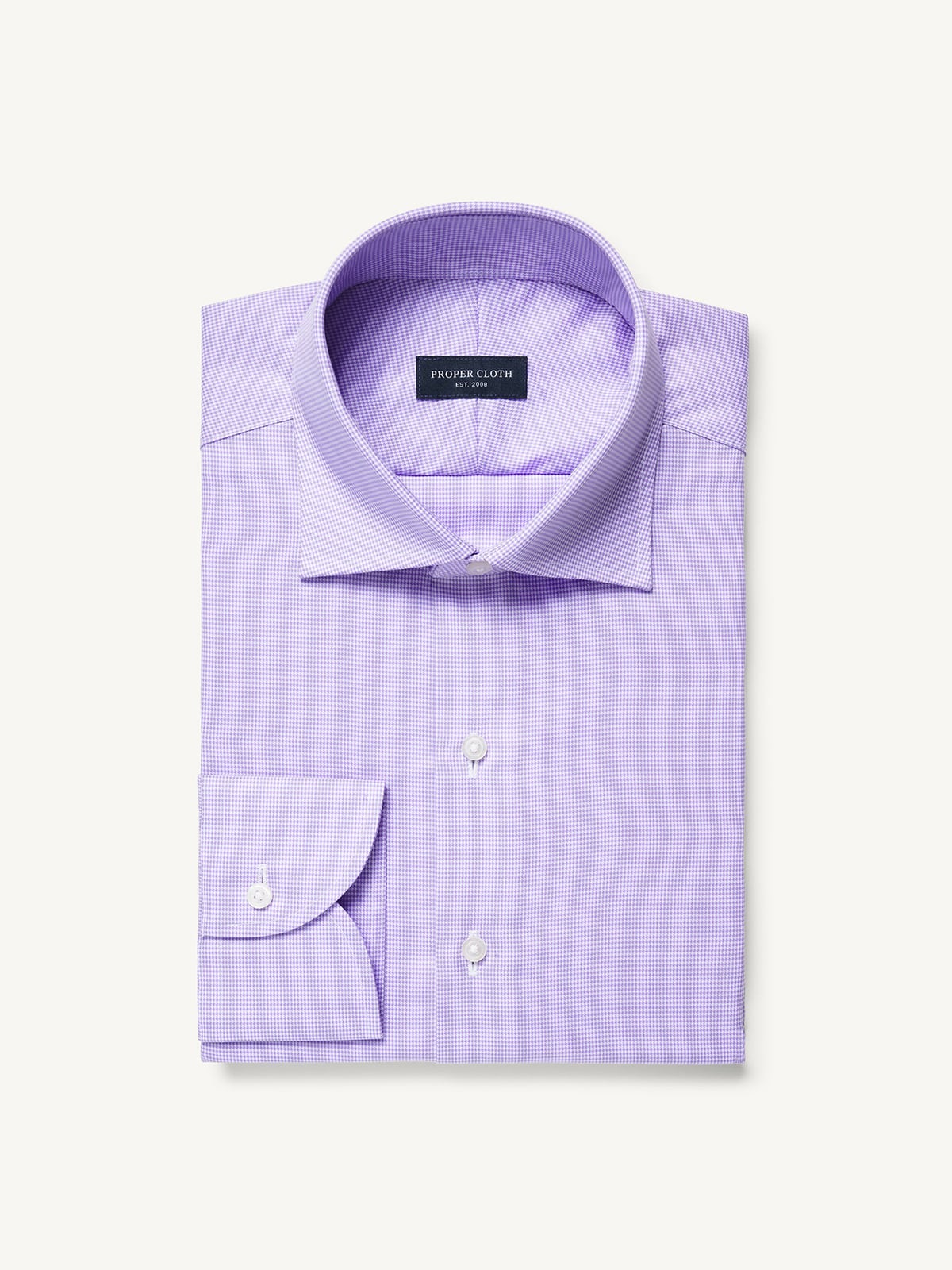 The Mayfair Wrinkle-Resistant Dress Shirt in Lavender Houndstooth