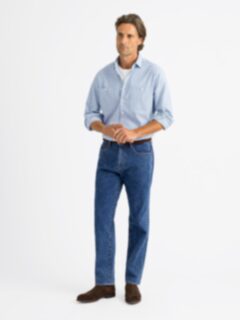 The Brushed Chambray Utility Shirt in Light Blue The Brushed Chambray Utility Shirt in Light Blue
