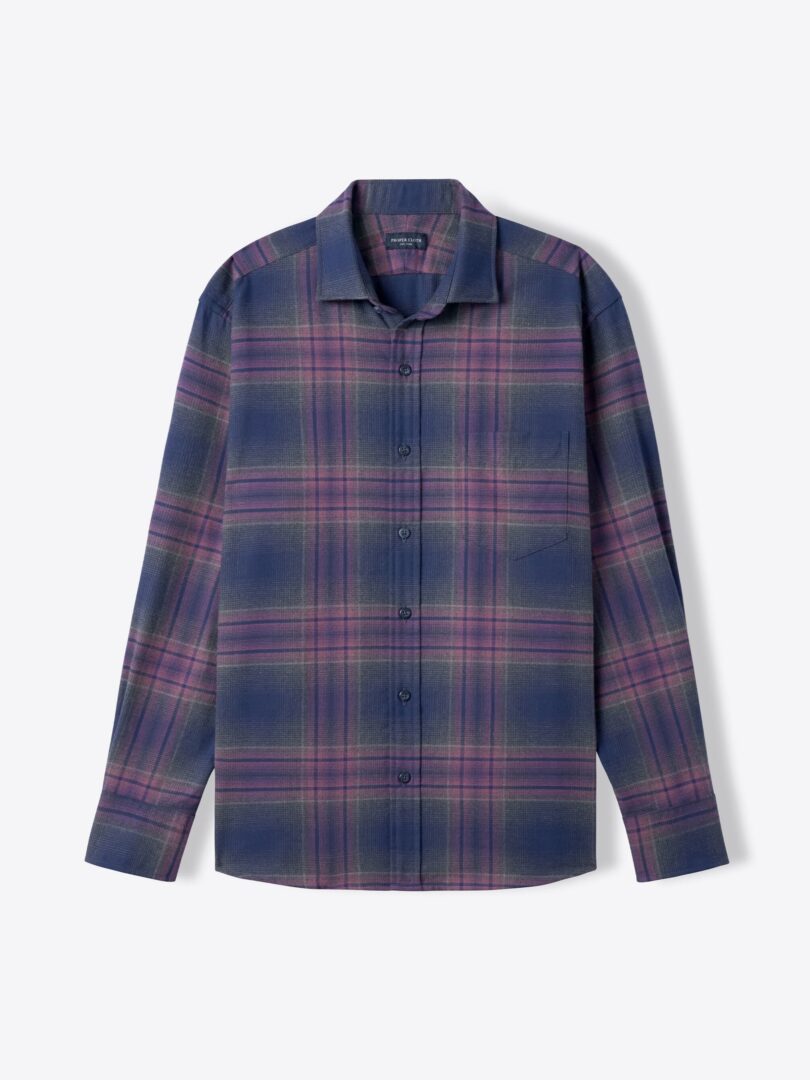 Portuguese Pink and Navy Ombre Plaid Flannel 