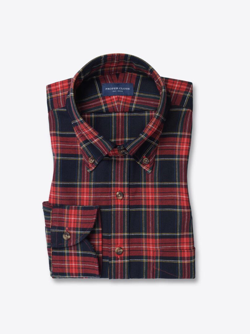 Japanese Red and Navy Tartan 