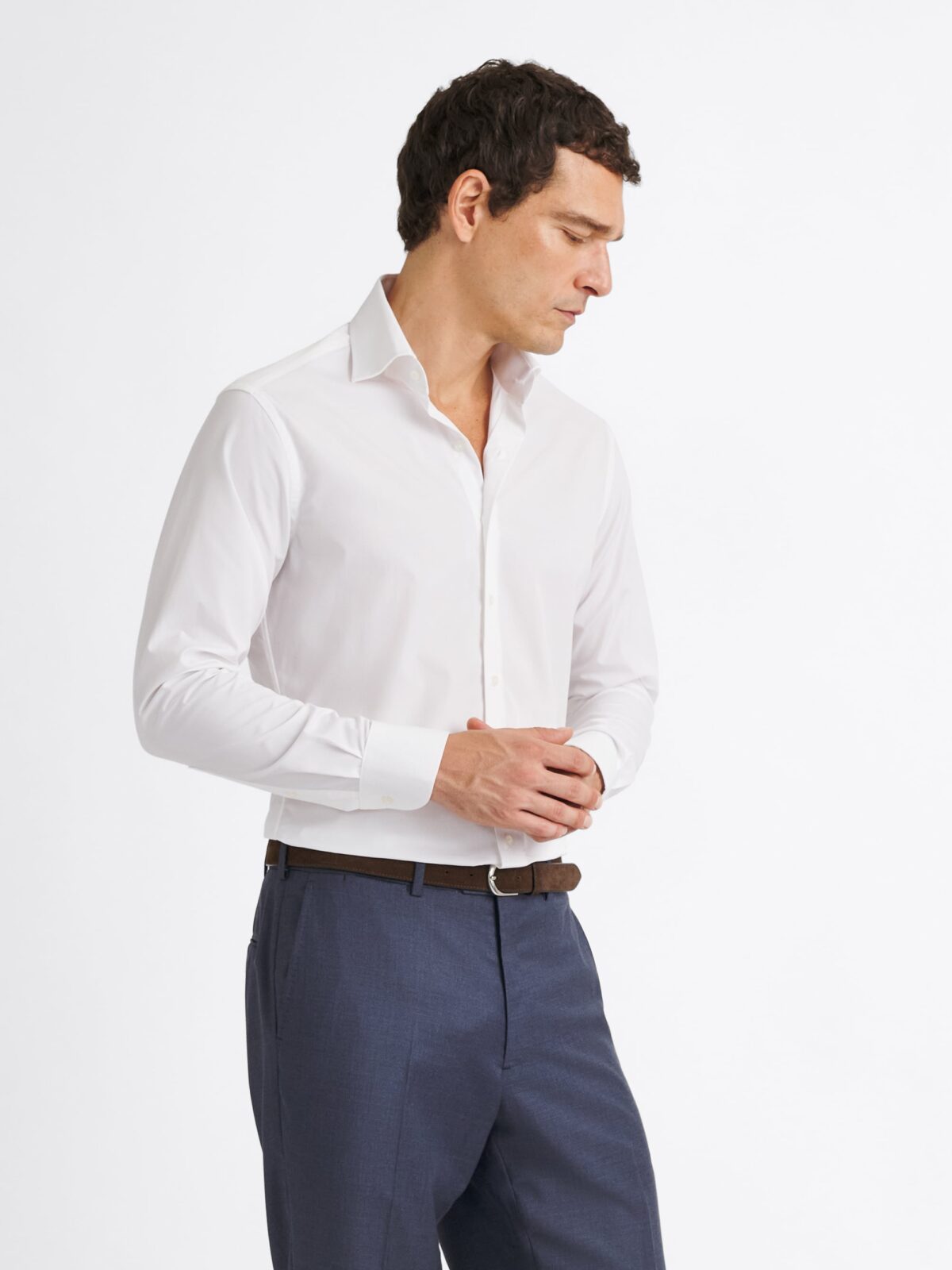 The Thomas Mason Luxury Broadcloth Shirt in White