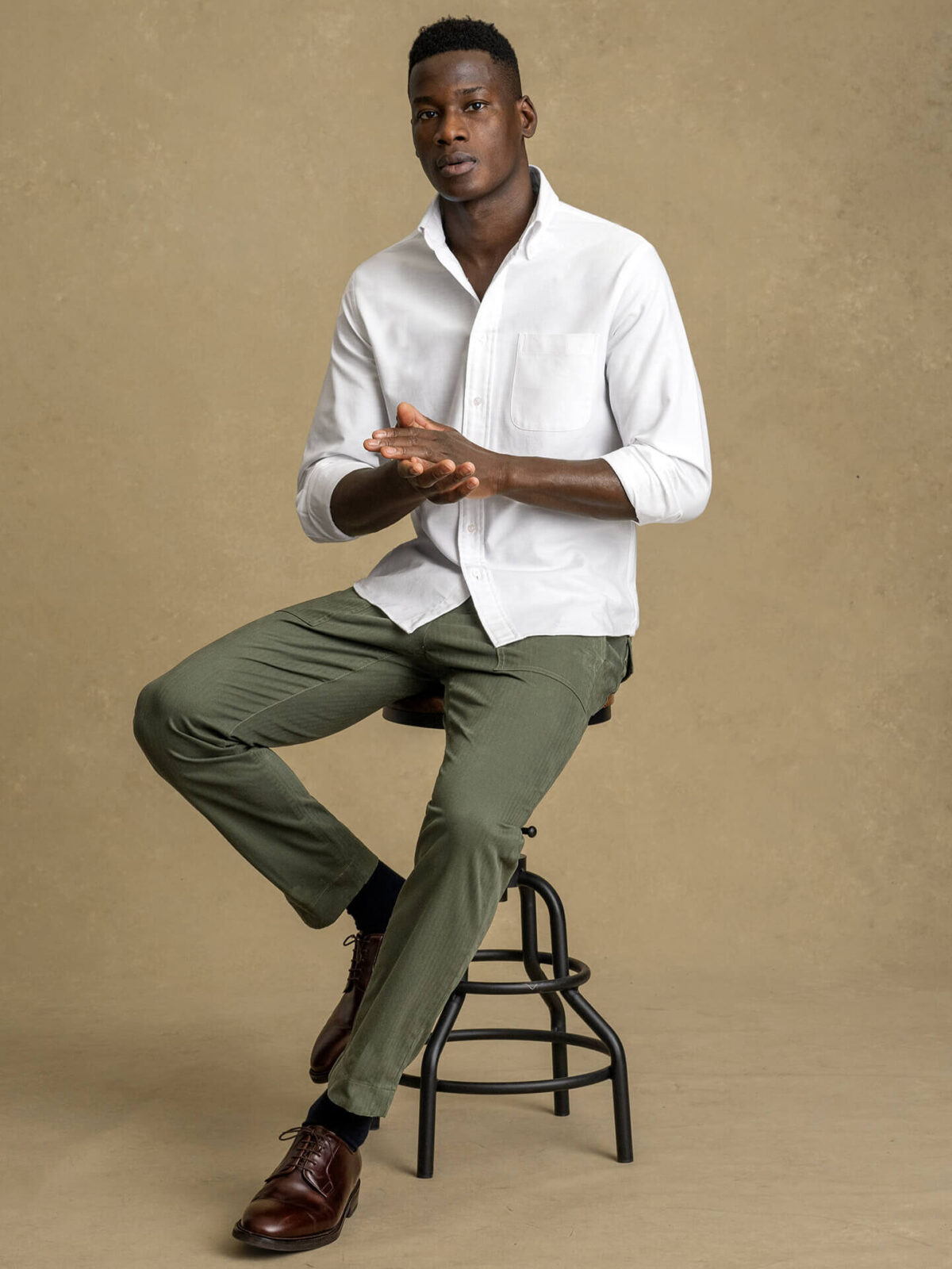 White Lightweight Oxford Cloth Shirt by Proper Cloth