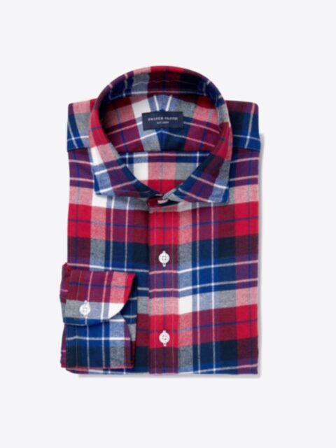 Shop Red and Royal Blue Plaid Flannel