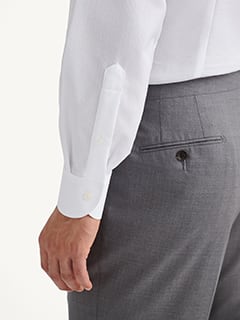 The Thomas Mason Giro Inglese Dress Shirt in White