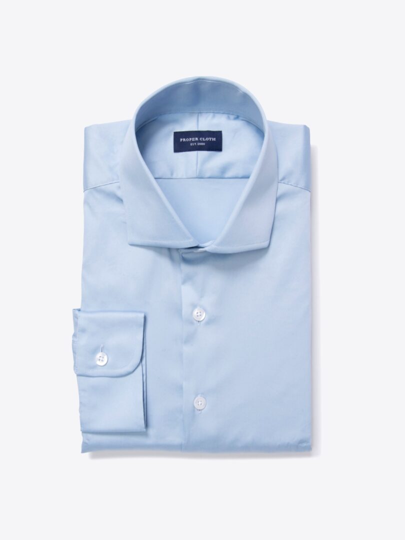 Canclini Blue Stretch Broadcloth Custom Made Shirt 