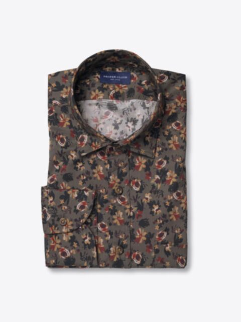 Shop Albiate Painterly Olive Floral Print