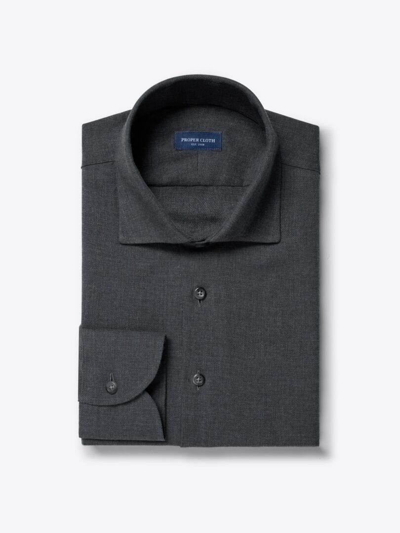 Thumb Photo of Thomas Mason Charcoal Cotton and Cashmere Flannel