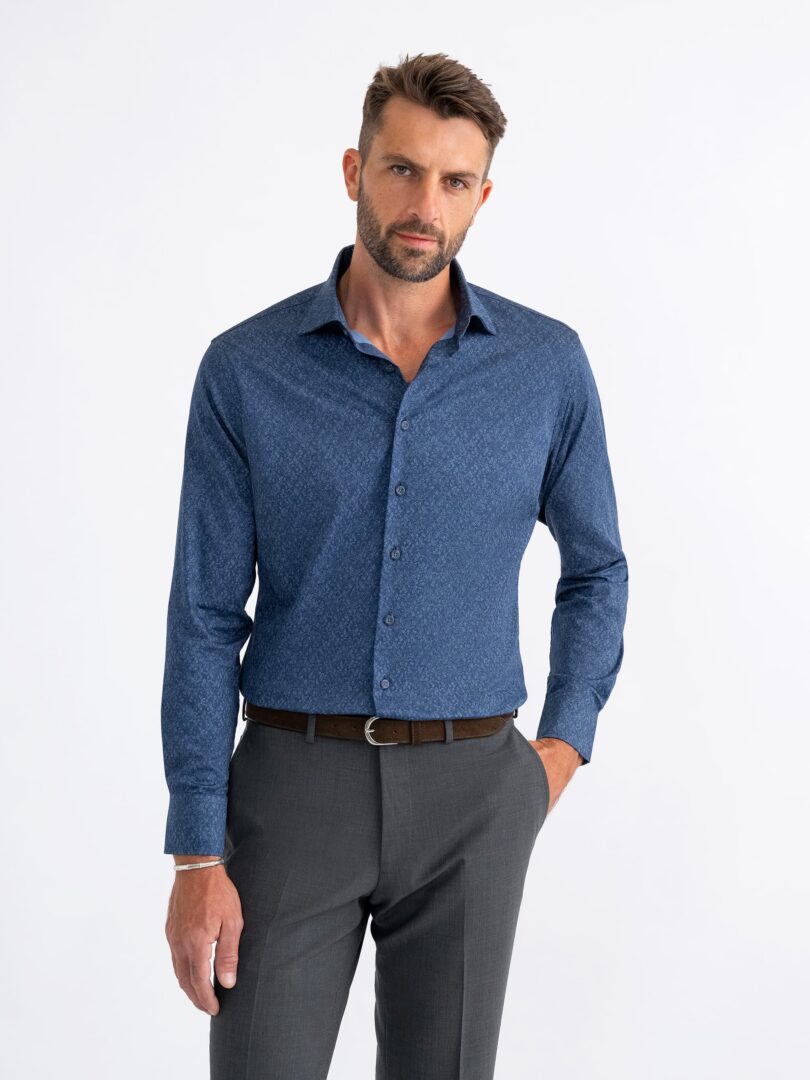 The Micro Print Business Casual Shirt Detail