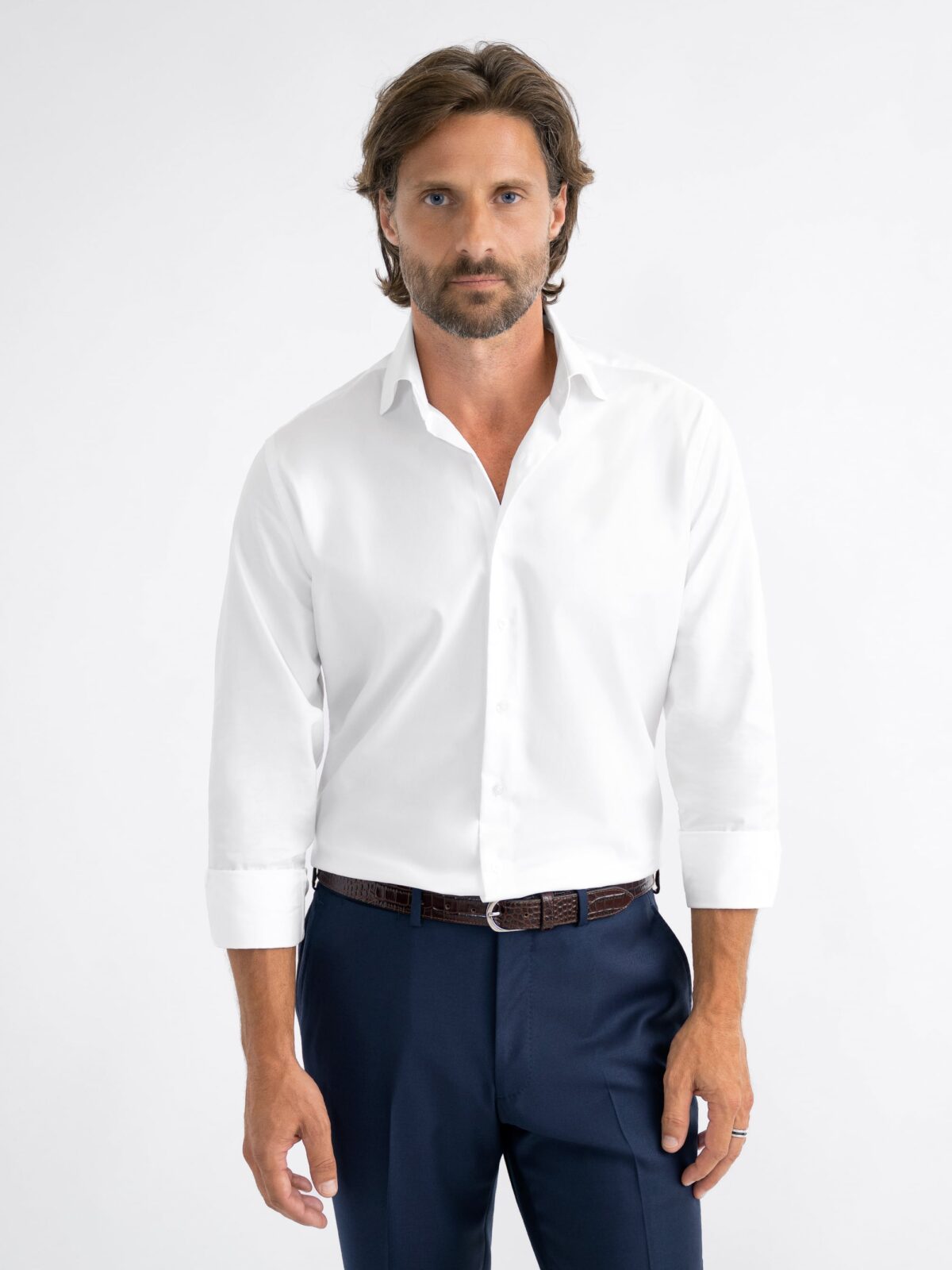 Mayfair Wrinkle-Resistant White Twill Custom Made Shirt Shirt by Proper  Cloth