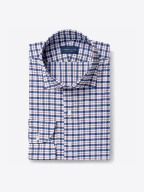 Shop Performance Navy and Red Check