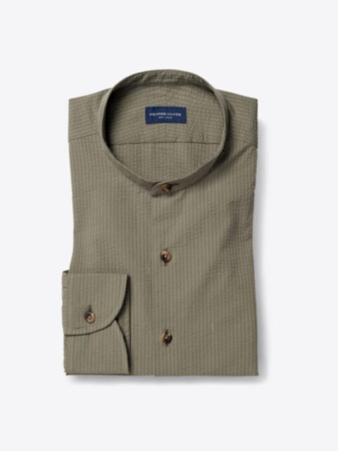 Shop Portuguese Fatigue Green Seersucker