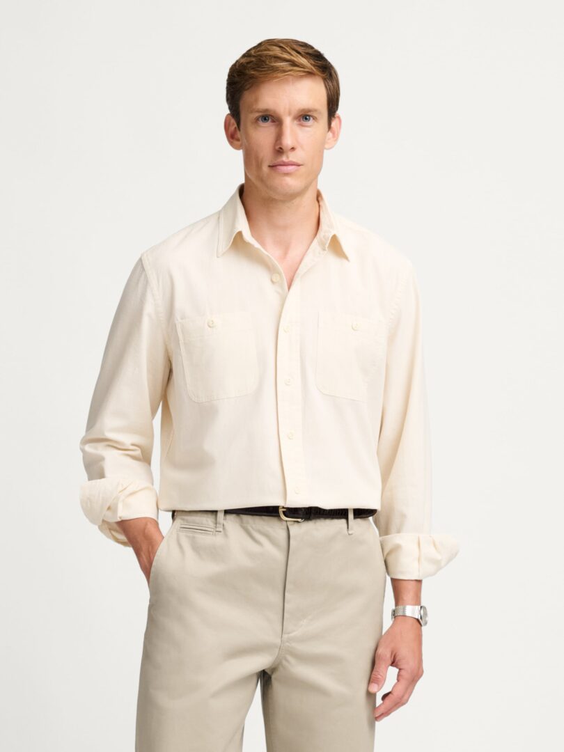 Japanese Natural Slub Chambray Utility Shirt Thumb Detail