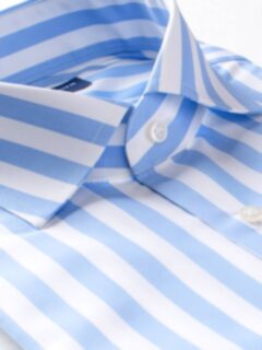 Stanton 120s Light Blue Wide Stripe Custom Dress Shirt Shirt by