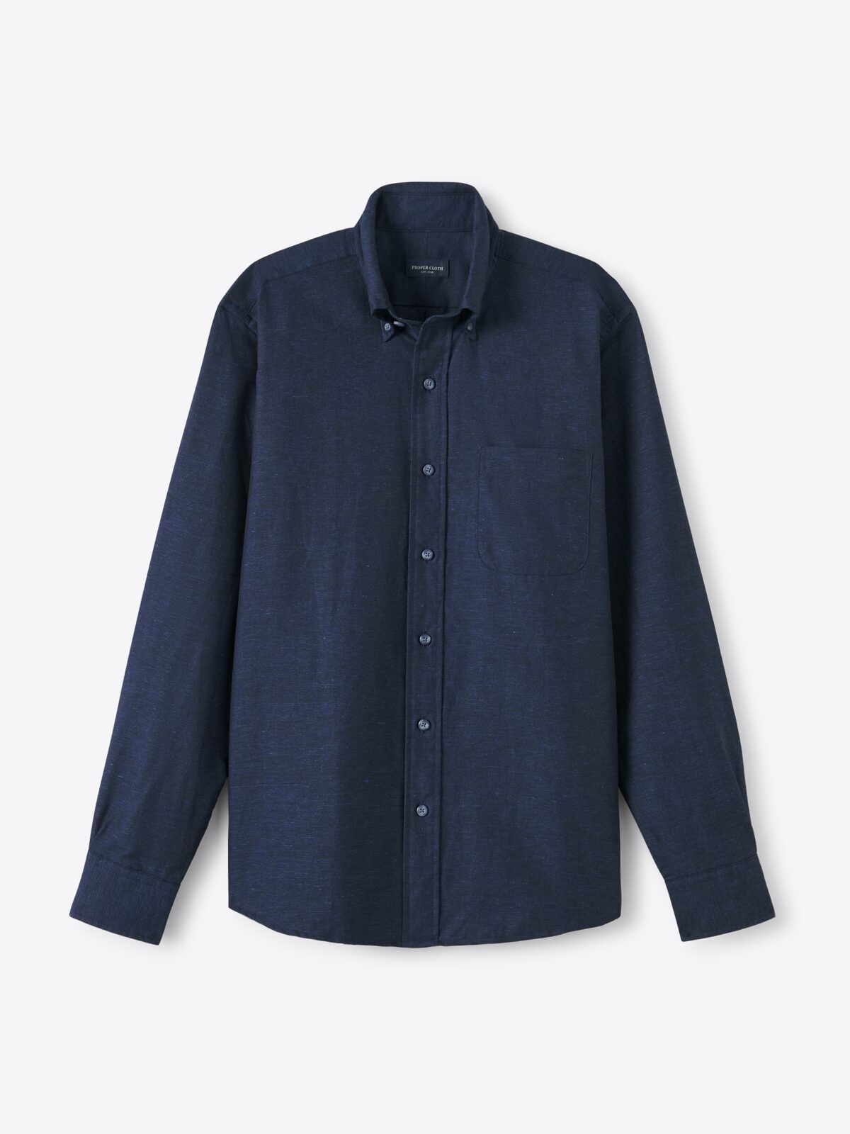 The Cotton Linen Oxford Button Down in Navy
