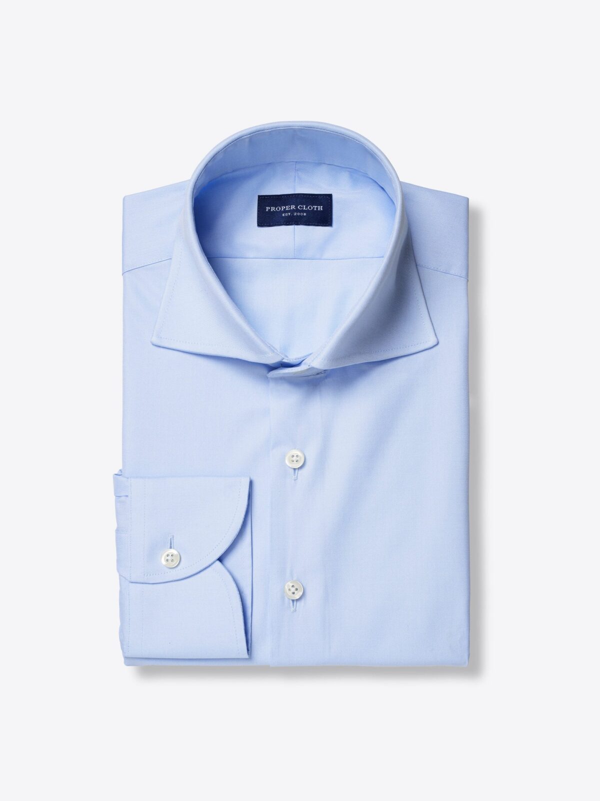 Light Blue Cotton Free Performance Twill Shirts by Proper Cloth