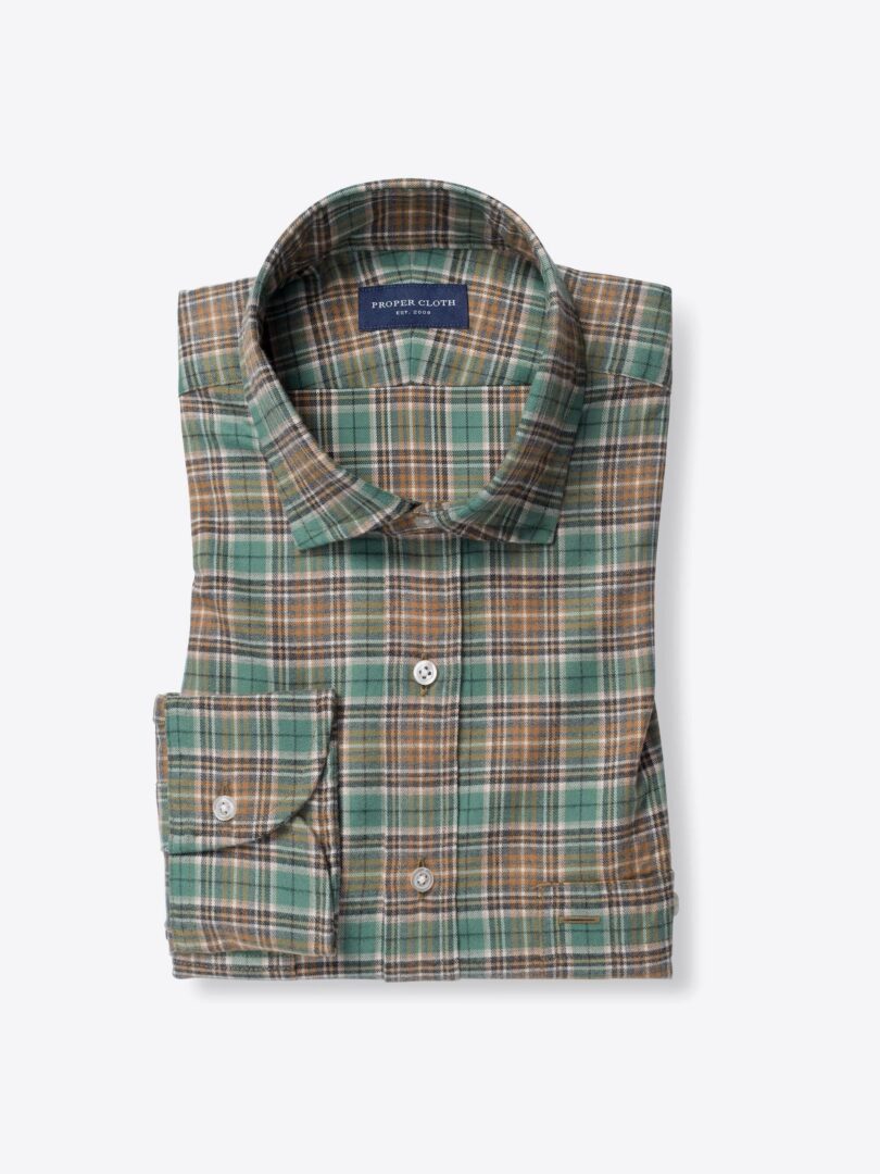 Thomas Mason Green Plaid Flannel 
