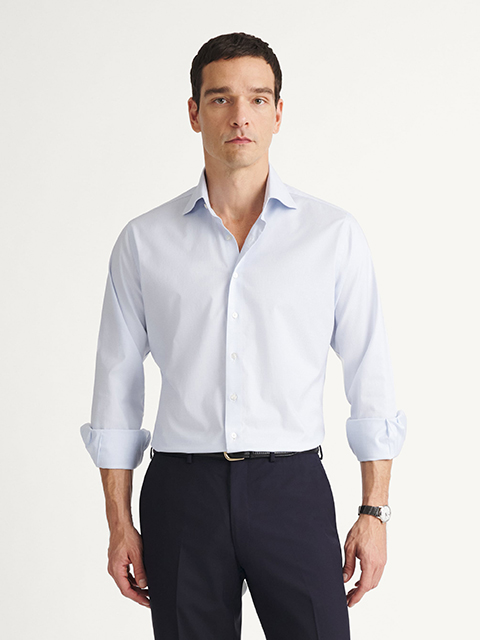 The Sea Island Cotton Dress Shirt in White Royal Twill