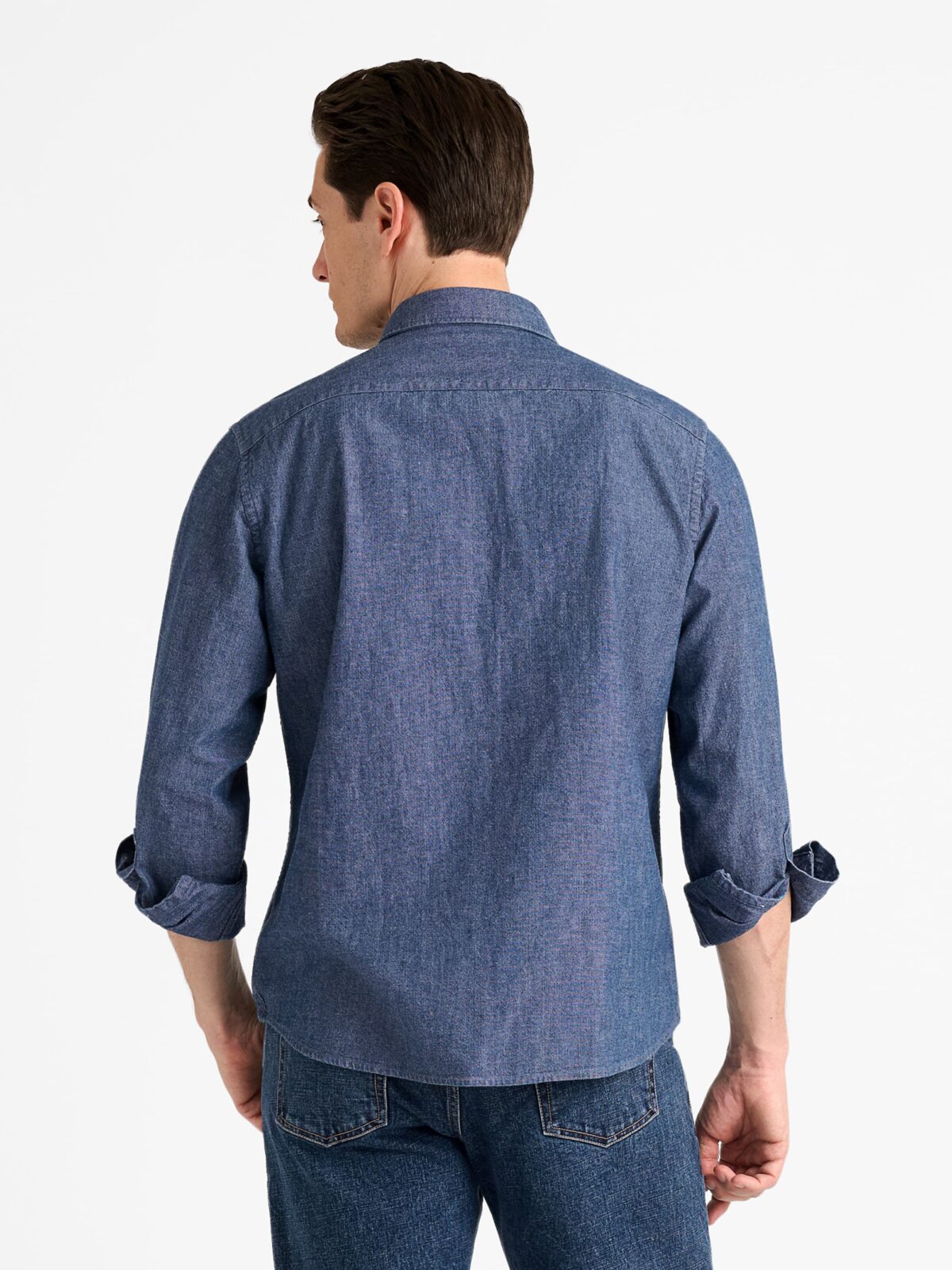 The Japanese Selvedge Heavy Chambray Utility Shirt in Indigo