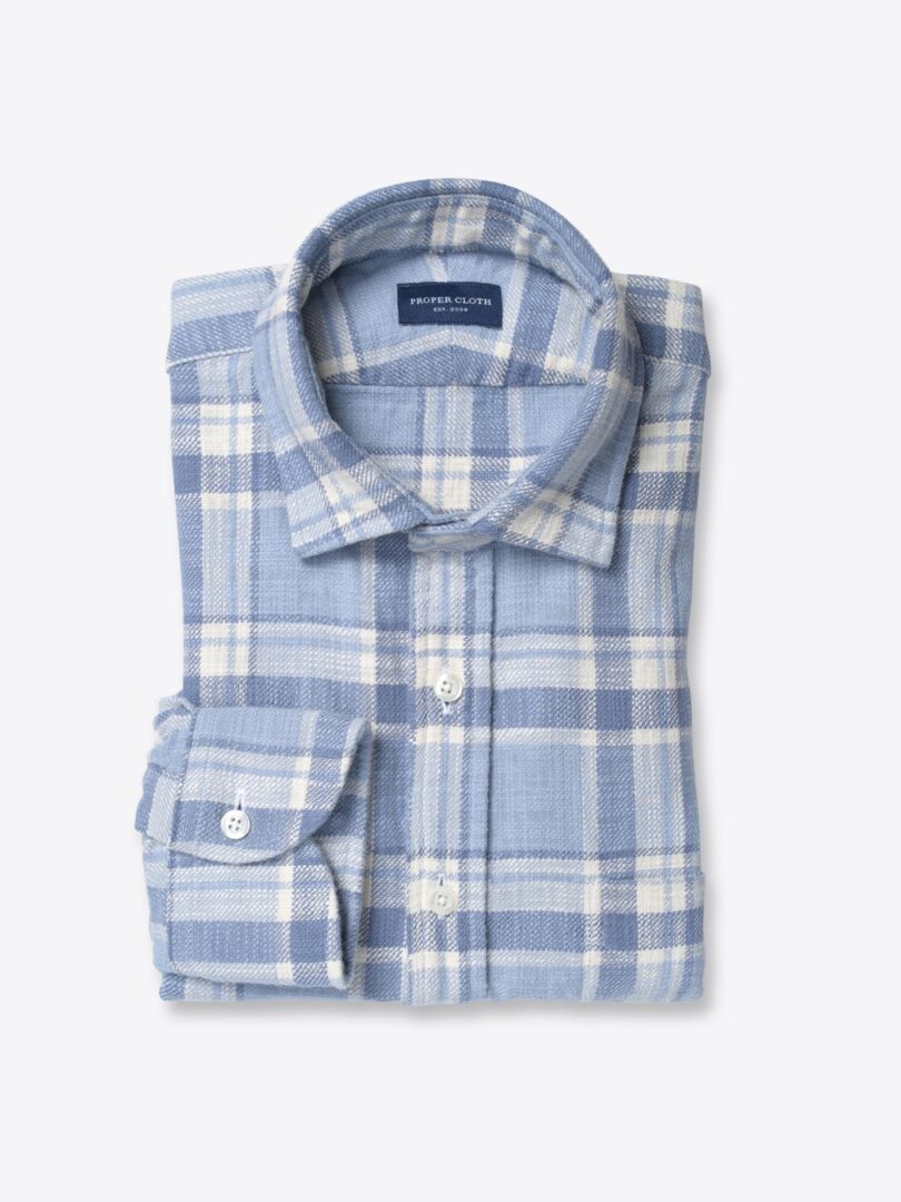 Jackson Washed Light Blue and Sky Country Plaid 