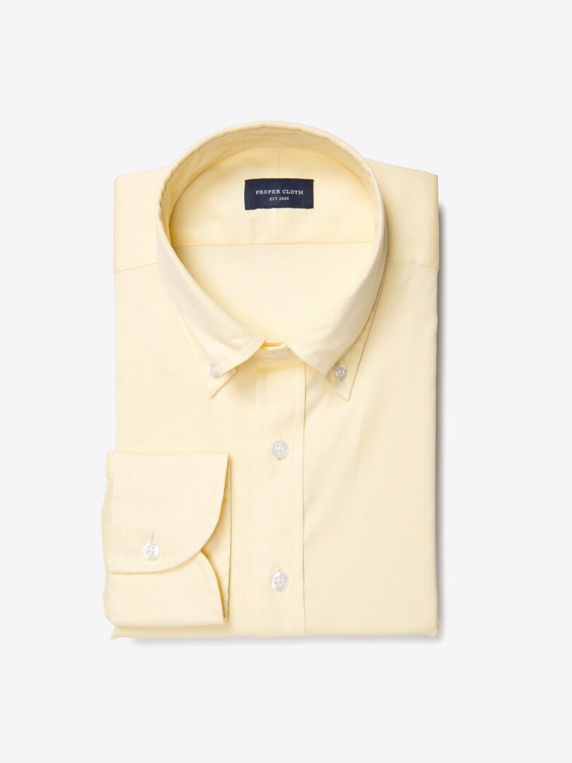 Bowery Yellow Wrinkle-Resistant Pinpoint Custom Dress Shirt 