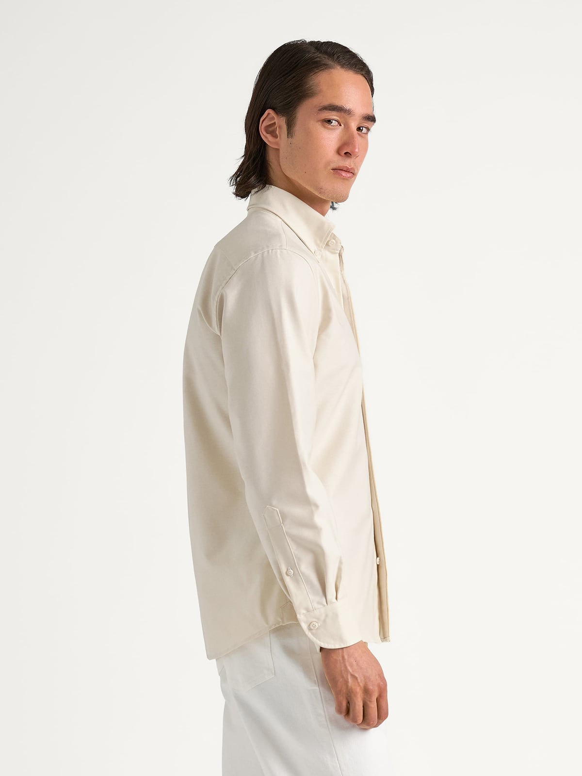 American Pima Ecru Oxford Shirt by Proper Cloth