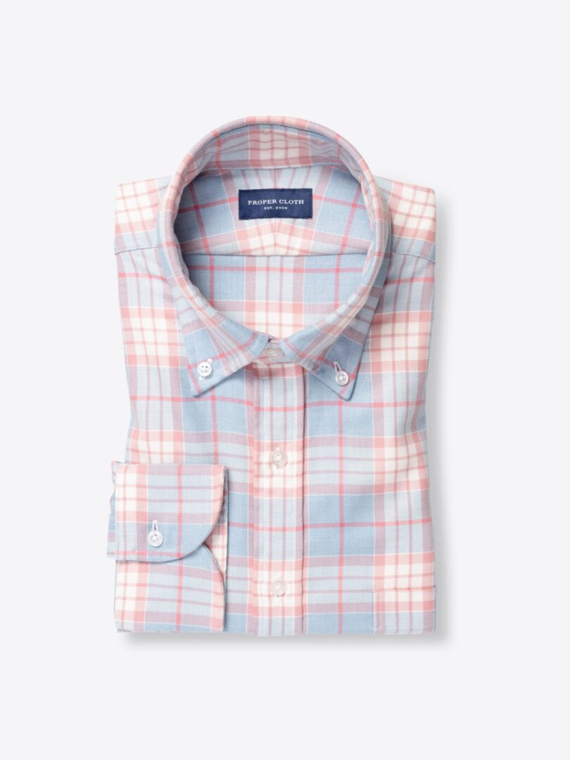 Dusty Blue and Rose California Plaid 