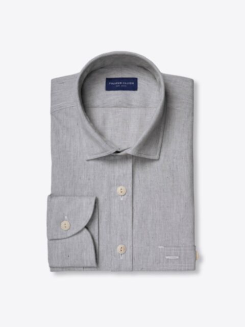 Shop Albiate Light Grey Recycled Cotton Twill