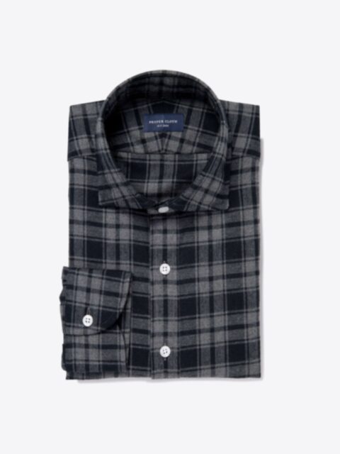 Shop Grey Melange Plaid Flannel