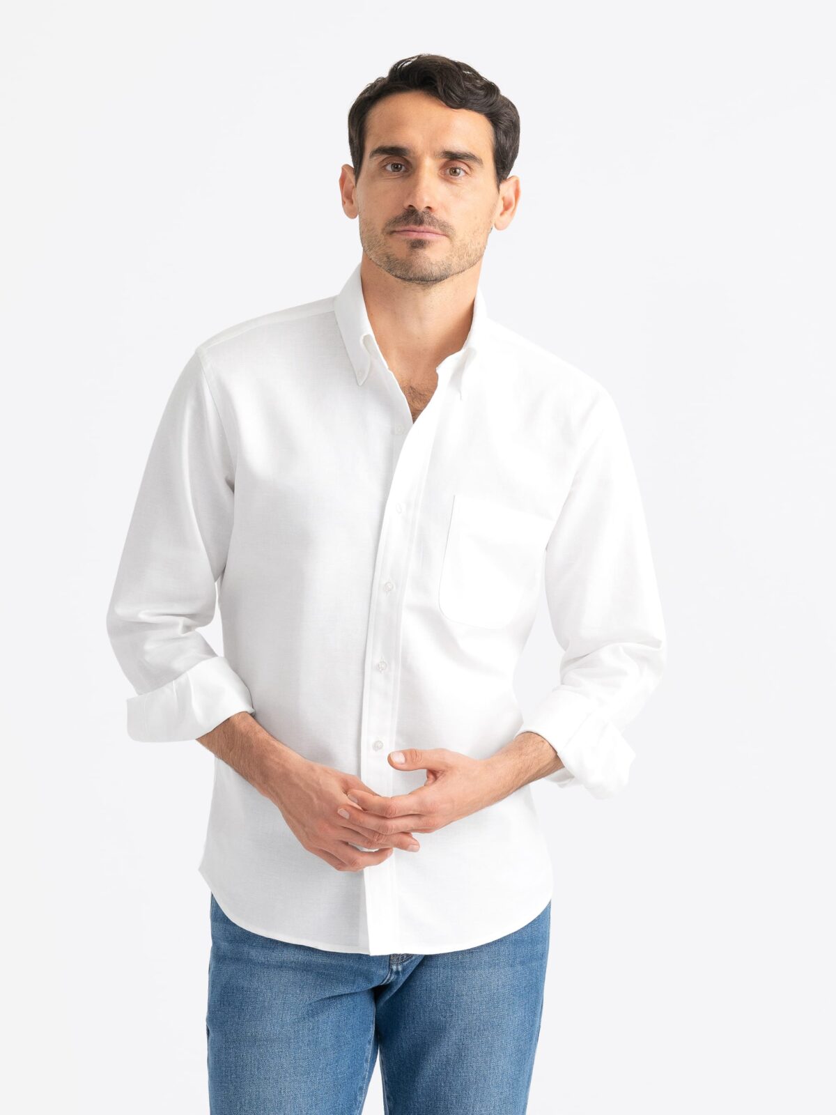 The Cotton and Hemp Oxford Cloth Button Down in White