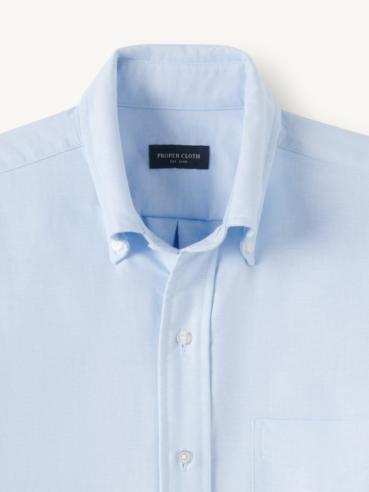 oxford broadcloth dress shirt Proper Cloth Men's American Pima Light Blue Oxford Cloth Button Down Custom Dress Shirt