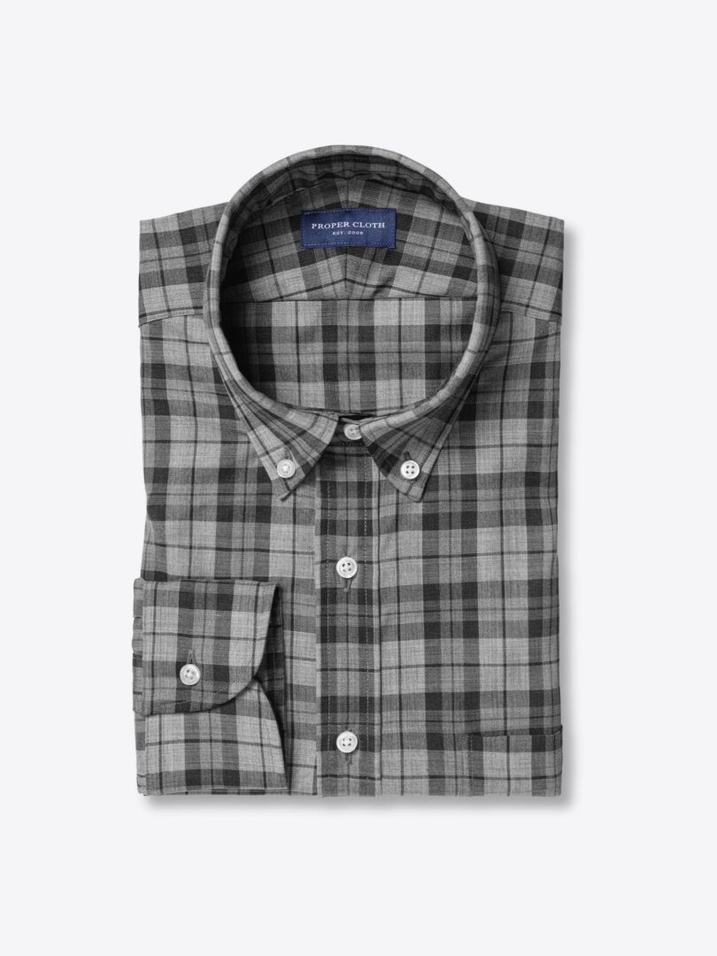 The Merino Wool Plaid Button Down Product