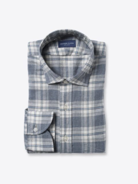 Shop Satoyama Slate and Light Grey Plaid Flannel