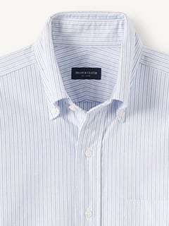 トップス Simply Complicated OXFD SHIRT STRIPE The Clark Oxford Cloth Button Down in Blue Multi Stripe