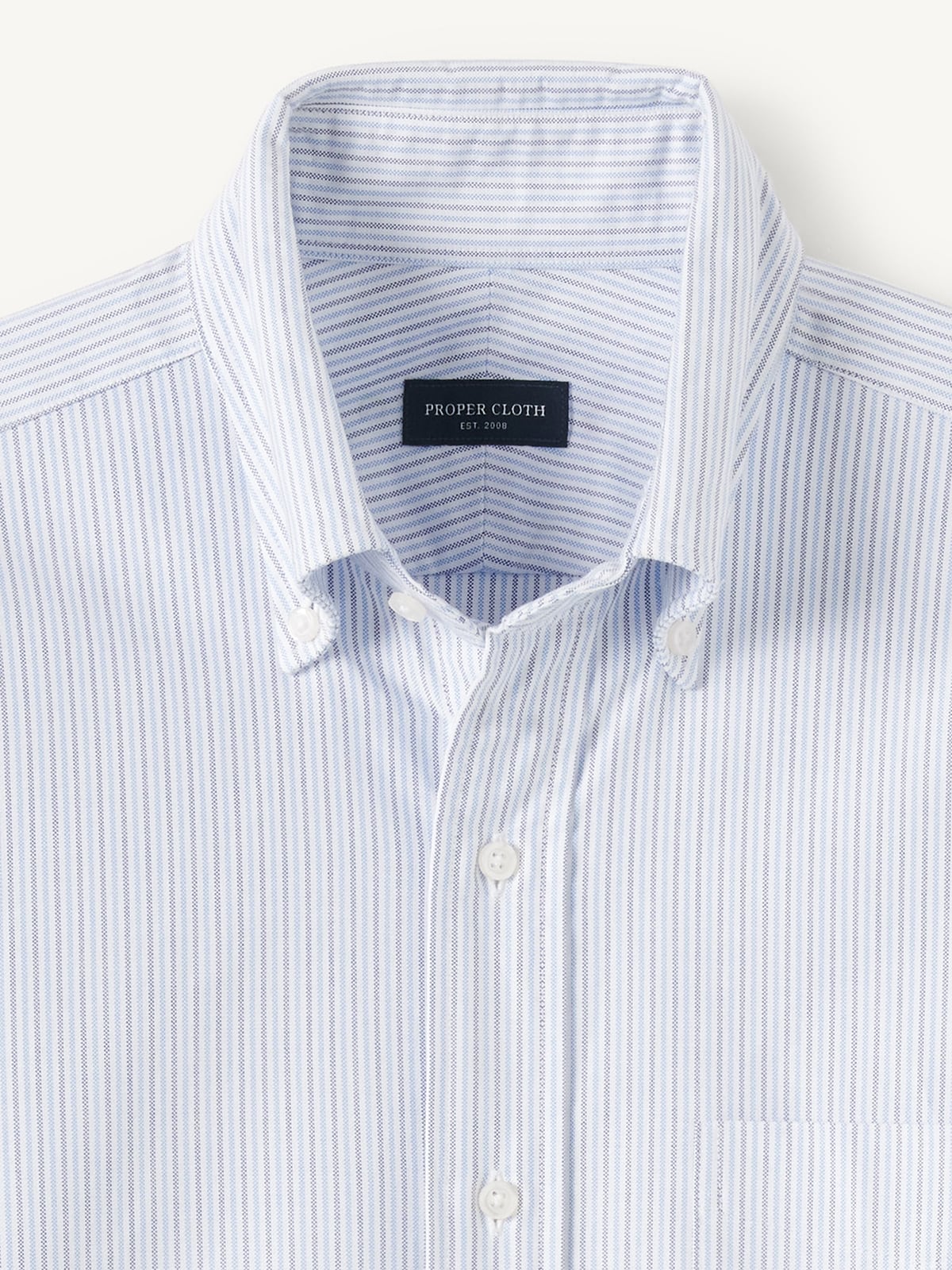 トップス Simply Complicated OXFD SHIRT STRIPE The Clark Oxford Cloth Button Down in Blue Multi Stripe