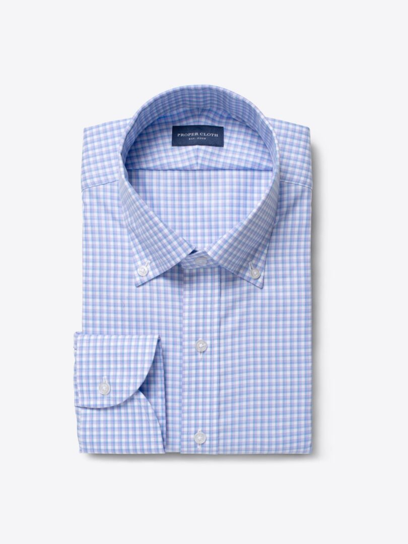 Mayfair Wrinkle-Resistant Lavender and Blue Shadow Check Custom Made Shirt 