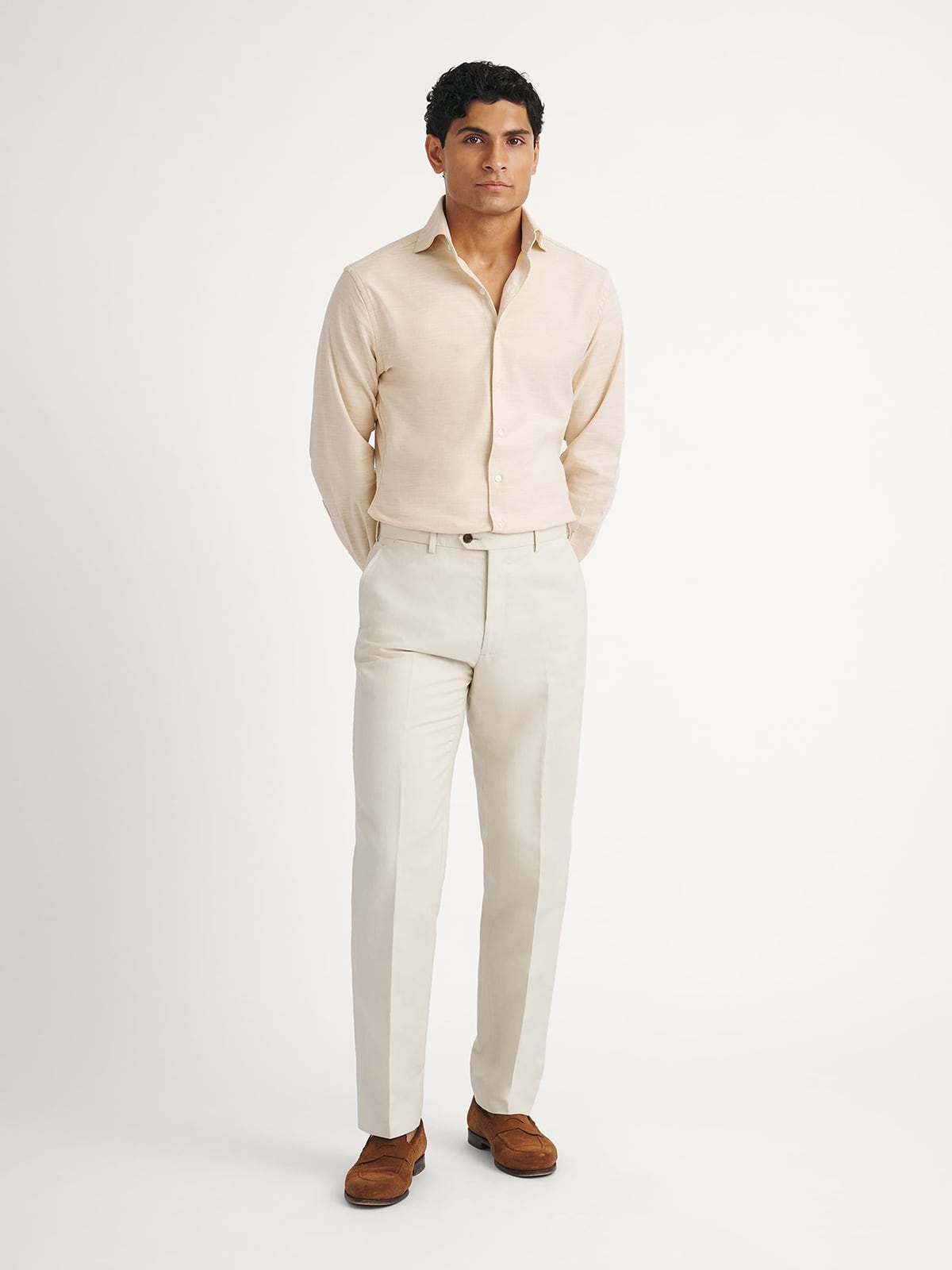 The Amalfi Stretch Pique Dress Shirt in Gold