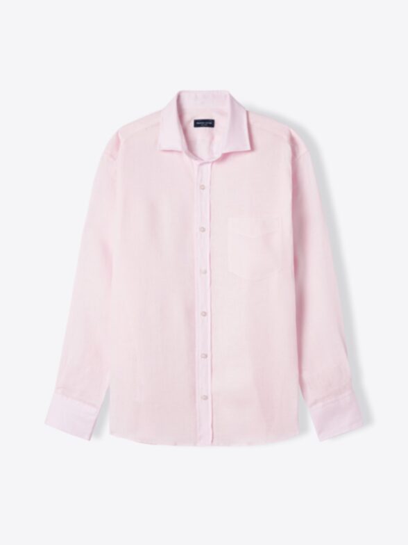 Monterey Fern Cotton and Linen Blend Knit Pique Shirt by Proper Cloth