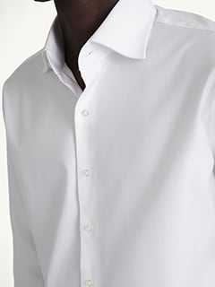 The Thomas Mason Non-Iron Shirt in White Pinpoint