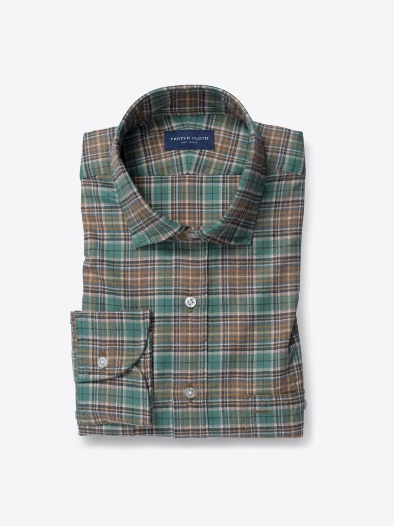 Thomas Mason Green Plaid Flannel 