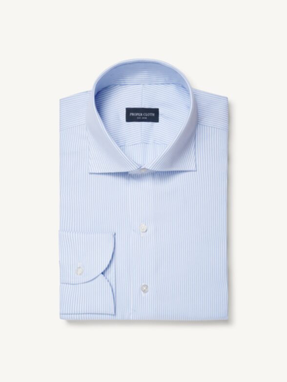 Mayfair Wrinkle-Resistant Light Blue Pencil Stripe