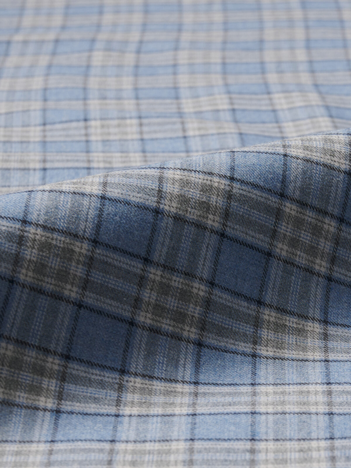 The Kent Lightweight Flannel Shirt in Slate and Grey Melange