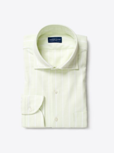 Shop Amalfi Lime Green Wide Stripe Pique