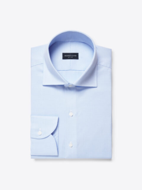 Shop Mayfair Wrinkle-Resistant Light Blue Houndstooth