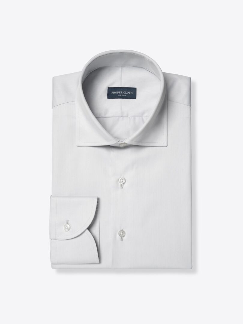 Greenwich Light Grey Twill Custom Made Shirt 