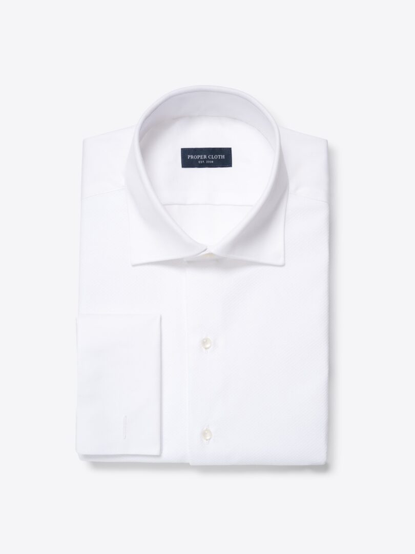 Weston White Pinpoint Pique Tuxedo Shirt Product Image
