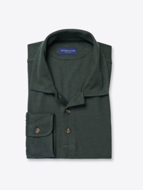 Shop Carmel Pine Cotton and Tencel Knit Pique